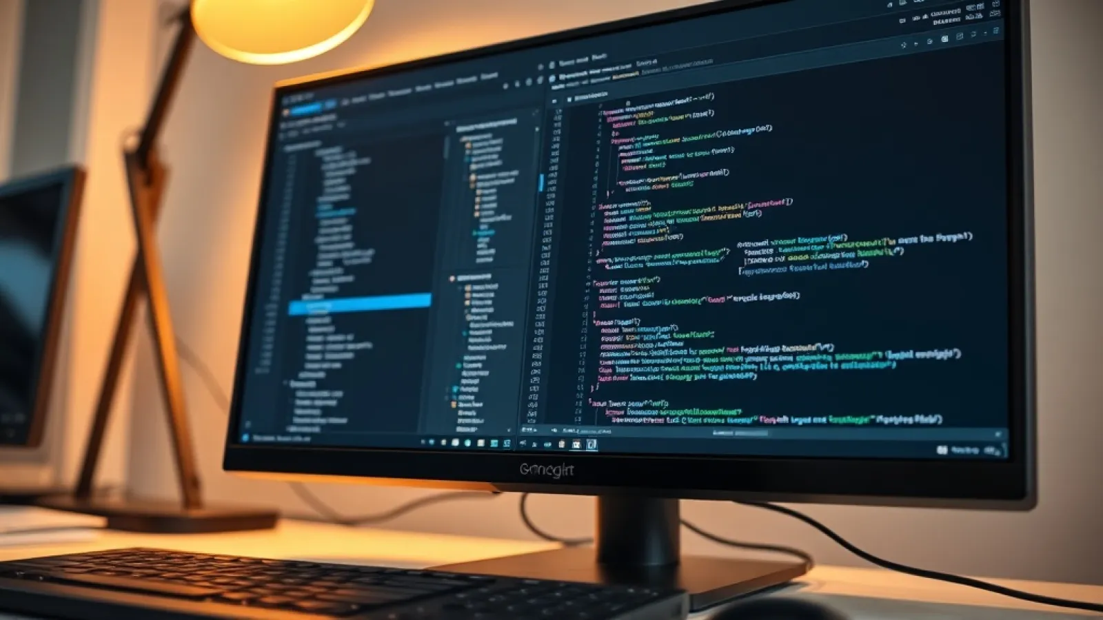 Pekin merkezli Z.ai şirketinin yeni ZCode IDE aracını ve GLM-5.2 AI modelini gösteren, modern teknoloji ve kodlama araçlarını